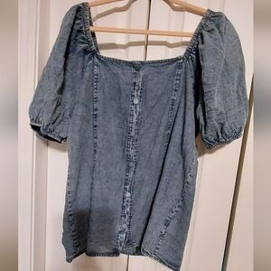 Oddy Soft Denim Women's Shirt 1XL Fits Like Regular XL